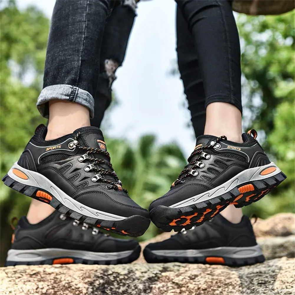 ailishabroy Men's Outdoor Kihing Shoes Lightweight Work Ankle Boots Mid-Top Outdoor Backpacking Camping Shock-Absorbing Shoes for Men