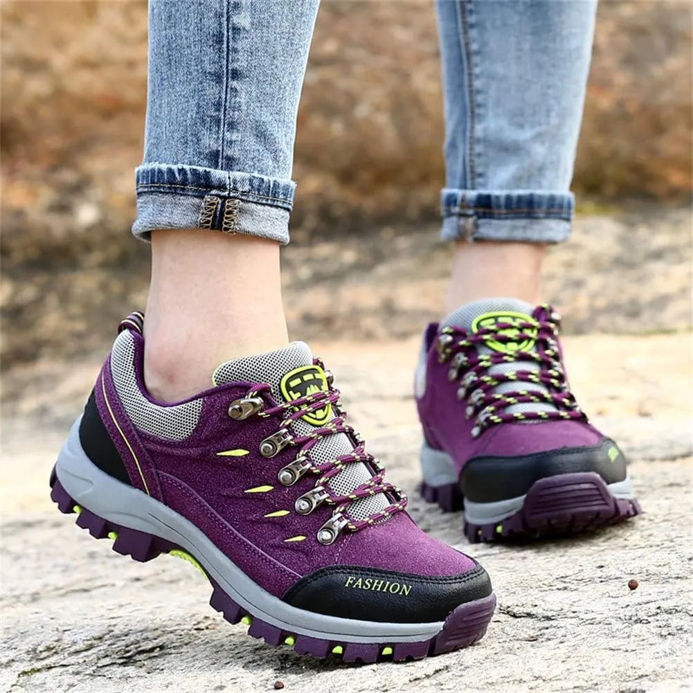 ailishabroy Men's Outdoor Kihing Shoes Lightweight Work Ankle Boots Mid-Top Outdoor Backpacking Camping Shock-Absorbing Shoes for Men