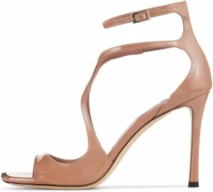 Arqa Square Toe Heeled Sandals Ankle Buckle High Heels Wedding Party Dress Stilettos