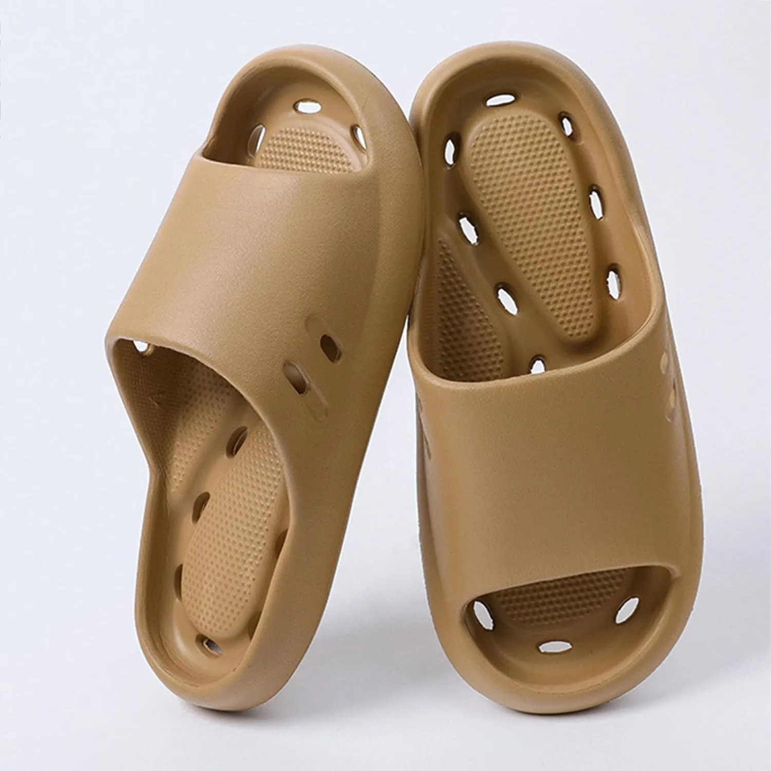 Bath Slippers Lightweight Beach Sandals Soft Sole Open Toe Non Slip Summer Bathroom Indoor House Slippers with Drain Holes