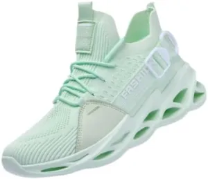 Big Size Comfy Running Shoes Breathable Men's Woven Knit Running Shoes - Shock Absorption Comfy Non Slip Lace Up Sneakers for Outdoor Activities