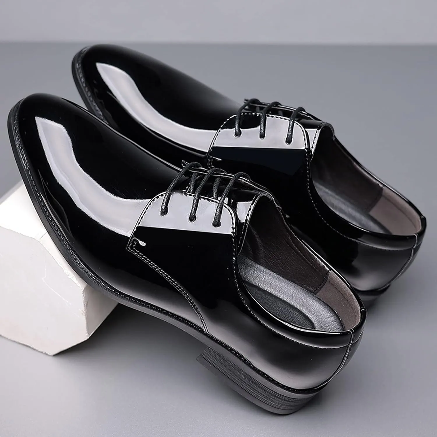 Business Casual Dress Shoes for Men Fashion Fashion Style Men's Breathable Comfortable Men Dress Shoes Black Size 8 Wide