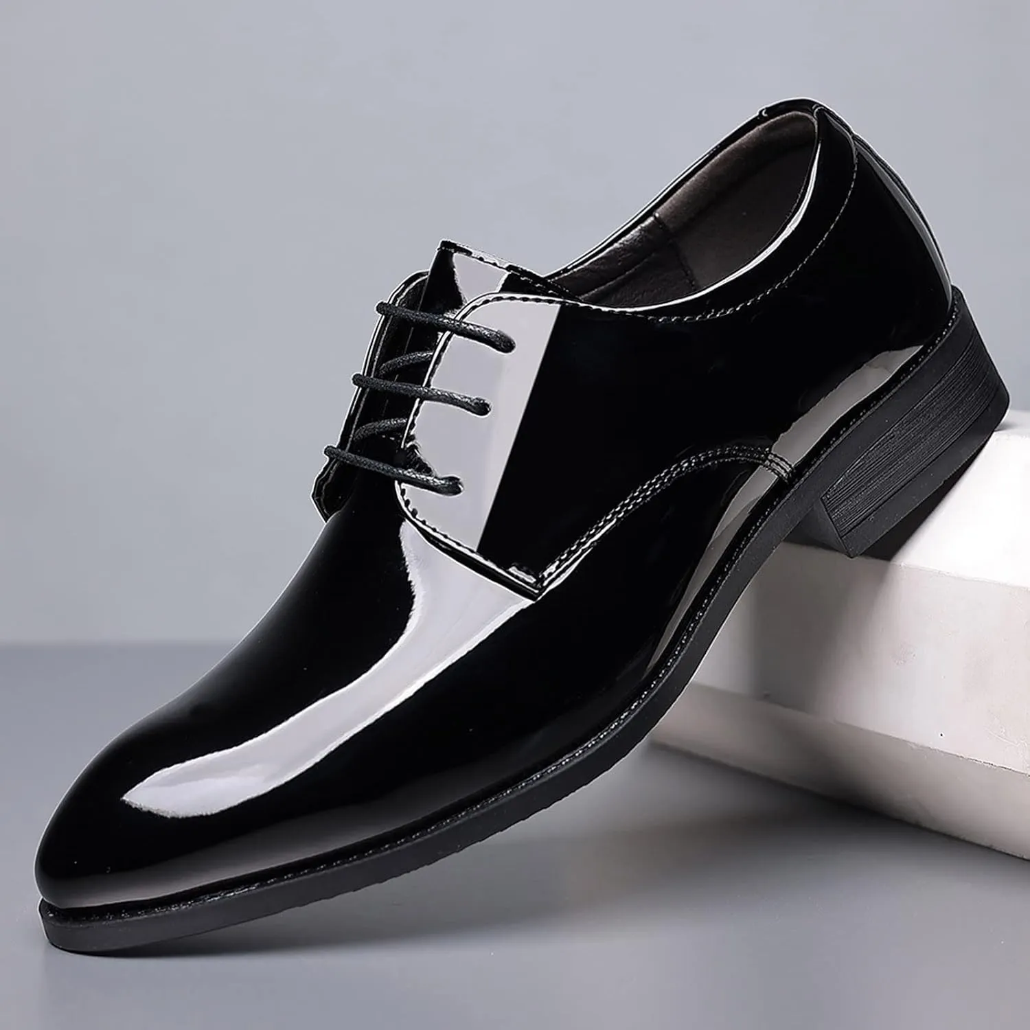 Business Casual Dress Shoes for Men Fashion Fashion Style Men's Breathable Comfortable Men Dress Shoes Black Size 8 Wide