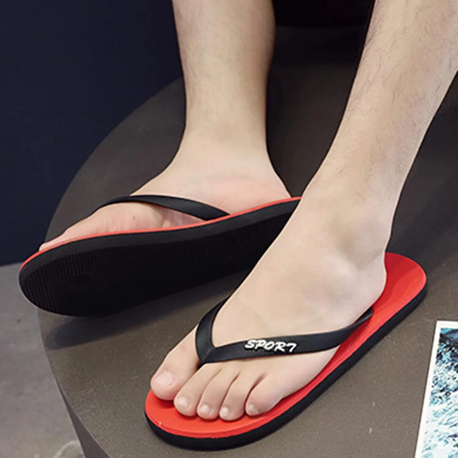 Casual Thong Sandals Outdoor Men Fashionable Flat Toe Flip Flops Flat Beach Flip Flops Fashion Toe Sandals