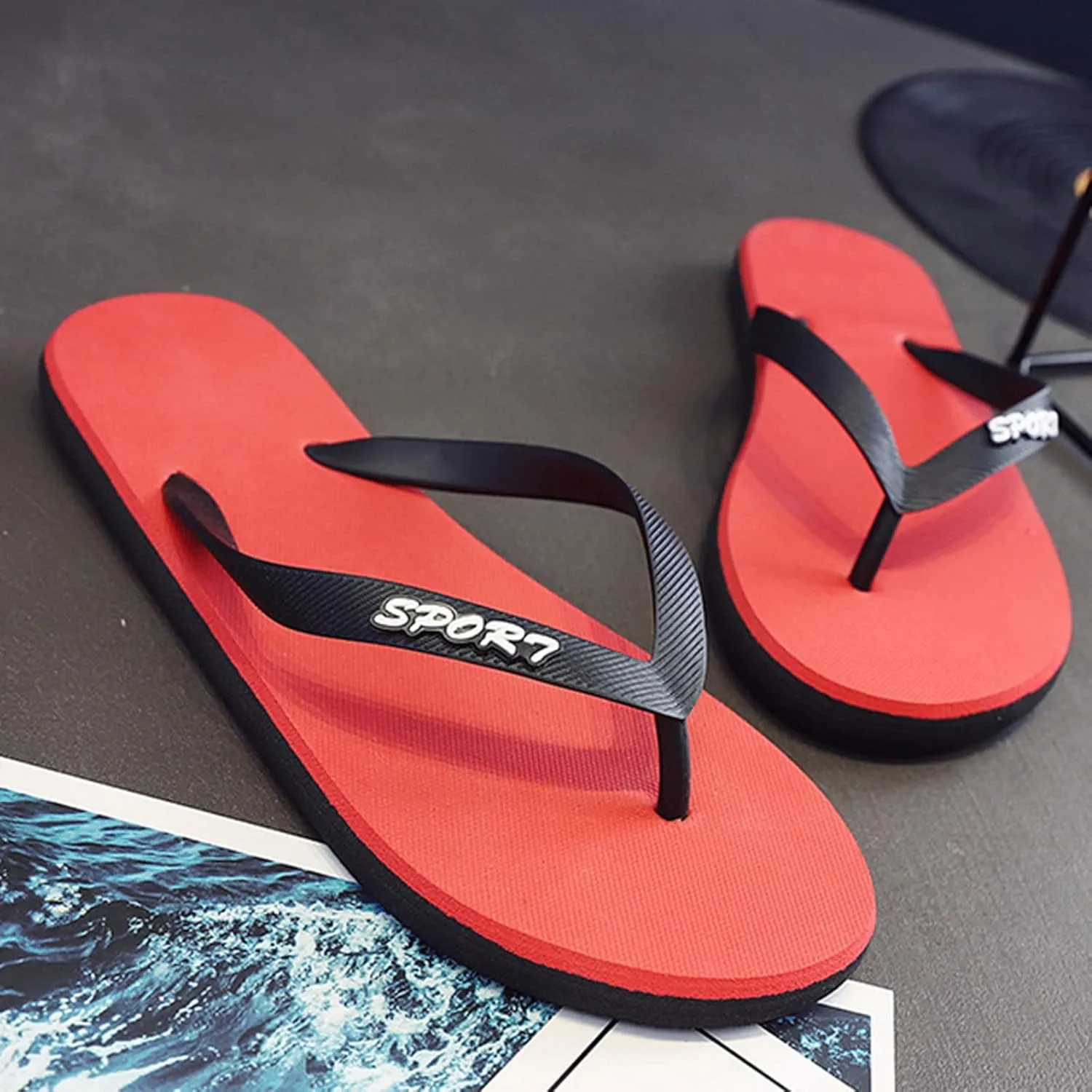 Casual Thong Sandals Outdoor Men Fashionable Flat Toe Flip Flops Flat Beach Flip Flops Fashion Toe Sandals