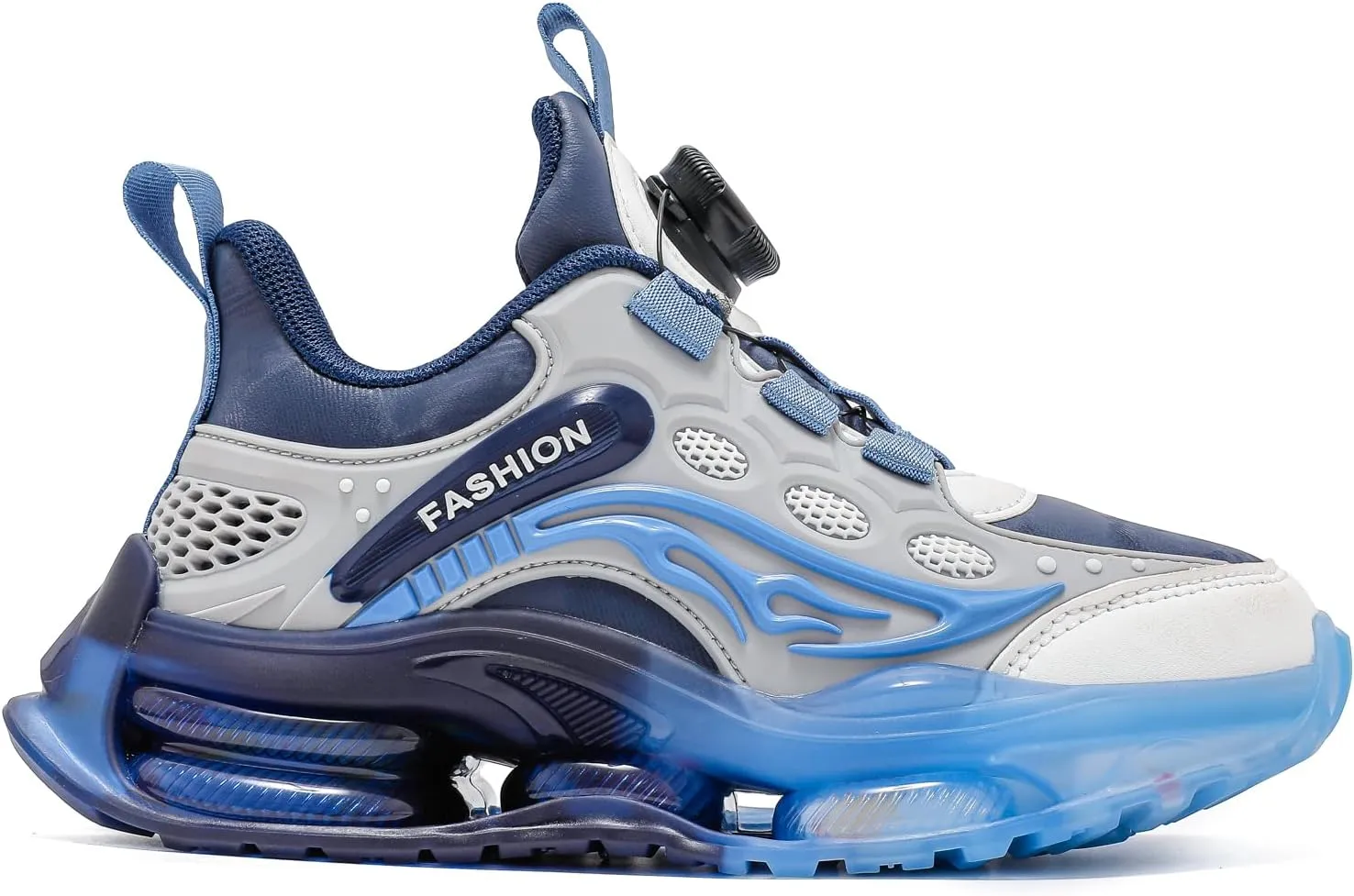 Children's Spring and Autumn Rotating Buckle, Easy to Wear and Breathable Mesh Upper and Shock Absorbing Outsole Sports Shoes