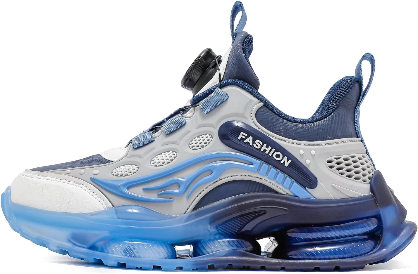 Children's Spring and Autumn Rotating Buckle, Easy to Wear and Breathable Mesh Upper and Shock Absorbing Outsole Sports Shoes