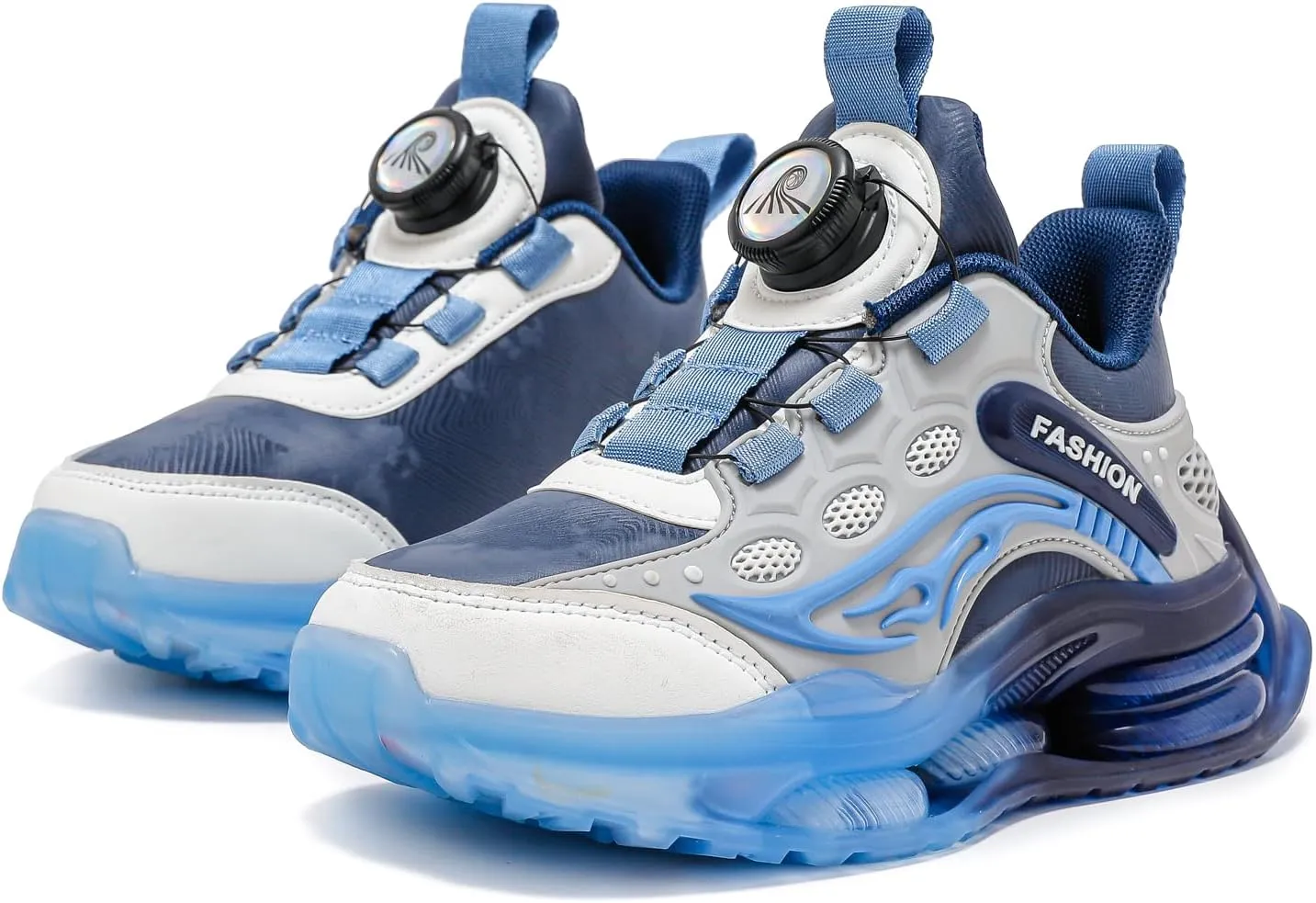 Children's Spring and Autumn Rotating Buckle, Easy to Wear and Breathable Mesh Upper and Shock Absorbing Outsole Sports Shoes