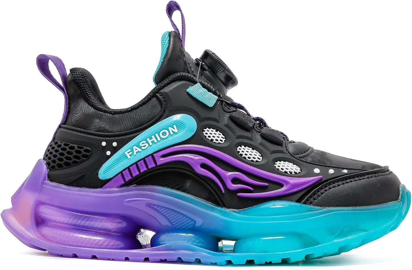 Children's Spring and Autumn Rotating Buckle, Easy to Wear and Breathable Mesh Upper and Shock Absorbing Outsole Sports Shoes