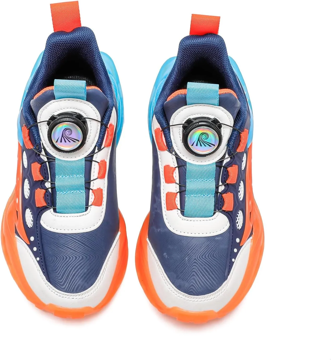 Children's Spring and Autumn Rotating Buckle, Easy to Wear and Breathable Mesh Upper and Shock Absorbing Outsole Sports Shoes