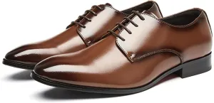Classic Business Pointed Toe Leather Shoes Italian Luxury Men's Luxury Dress Shoes Elegant Wedding Prom Non-Slip Oxford Genuine Leather