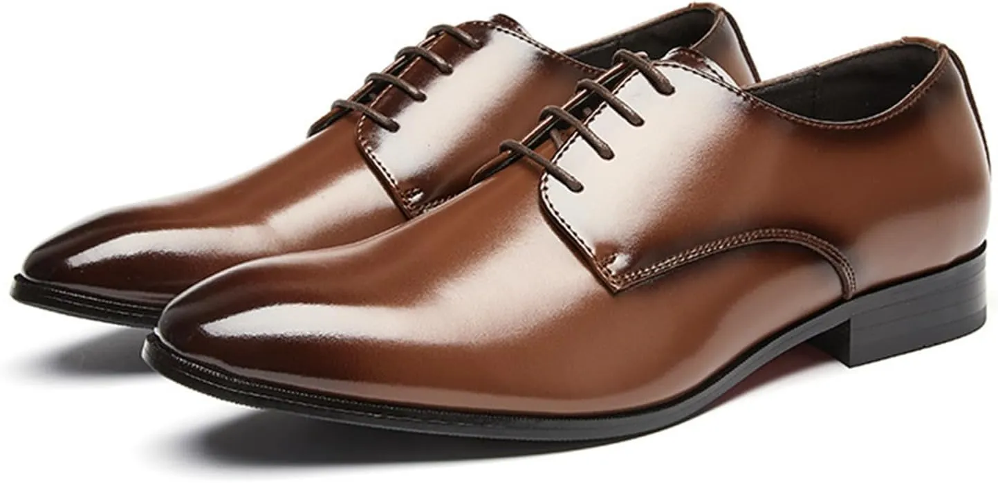 Classic Business Pointed Toe Leather Shoes Italian Luxury Men's Luxury Dress Shoes Elegant Wedding Prom Non-Slip Oxford Genuine Leather
