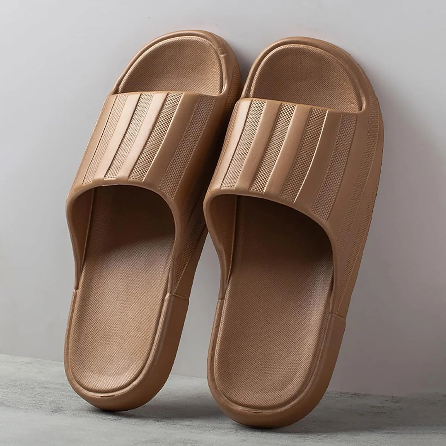 Cloud Slides Men Open Toe Shower Shoes Bathroom Sandals Shower Sandals House Shoes with Low Arch Support