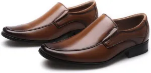 Comfortable Business Slip On Men's Casual Dress Shoes Fashion Men's Breathable Work Leisure Solid Color Leather