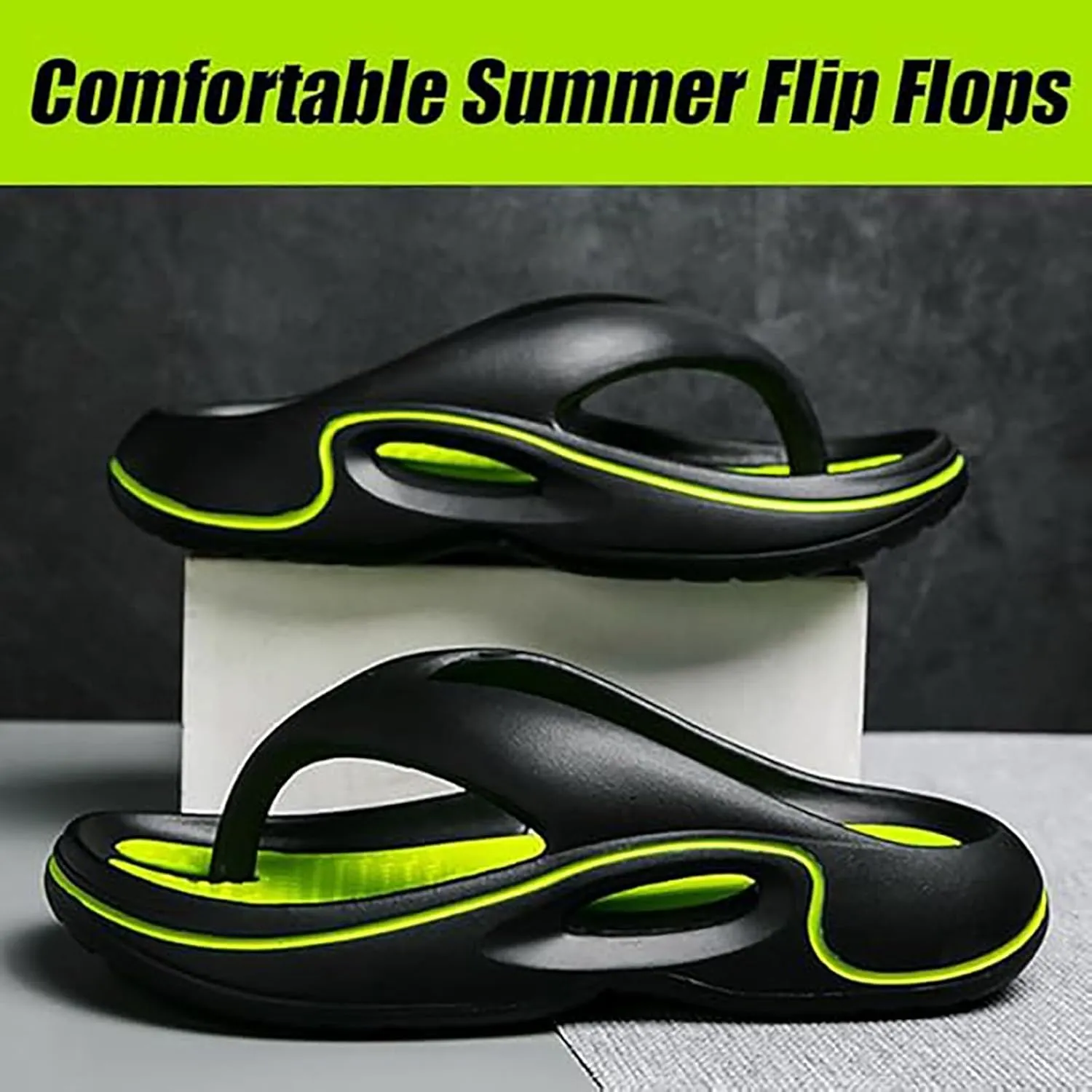 Comfortable Summer Flip Flops Eva Durable Shock-Absorbing and Non-Slip Outsole Arch Support Orthopedic Sandals Slip On Beach Shoes