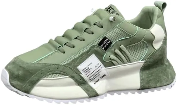 Comfy Trendy Platform Shoes for Outdoor Walking Jogging Camping, All Seasons Men's Lace Up Sneakers