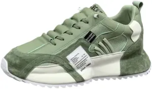Comfy Trendy Platform Shoes for Outdoor Walking Jogging Camping, All Seasons Men's Lace Up Sneakers