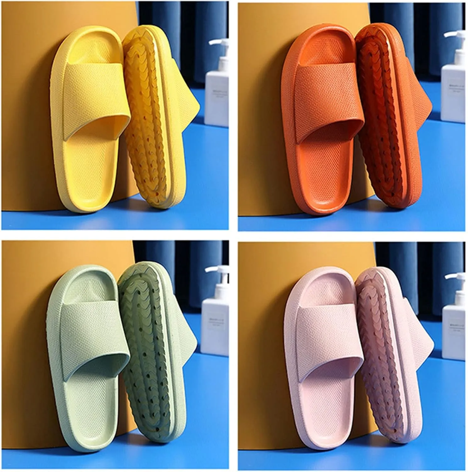 Couples Cloud Slides Home Bathing Slippers Soft Memory Foam Slippers Summer Beach Slip on for Men Size 12