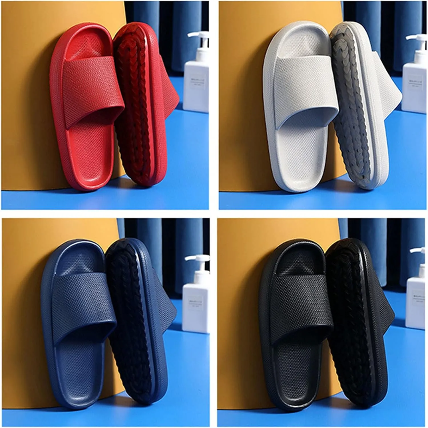 Couples Cloud Slides Home Bathing Slippers Soft Memory Foam Slippers Summer Beach Slip on for Men Size 12