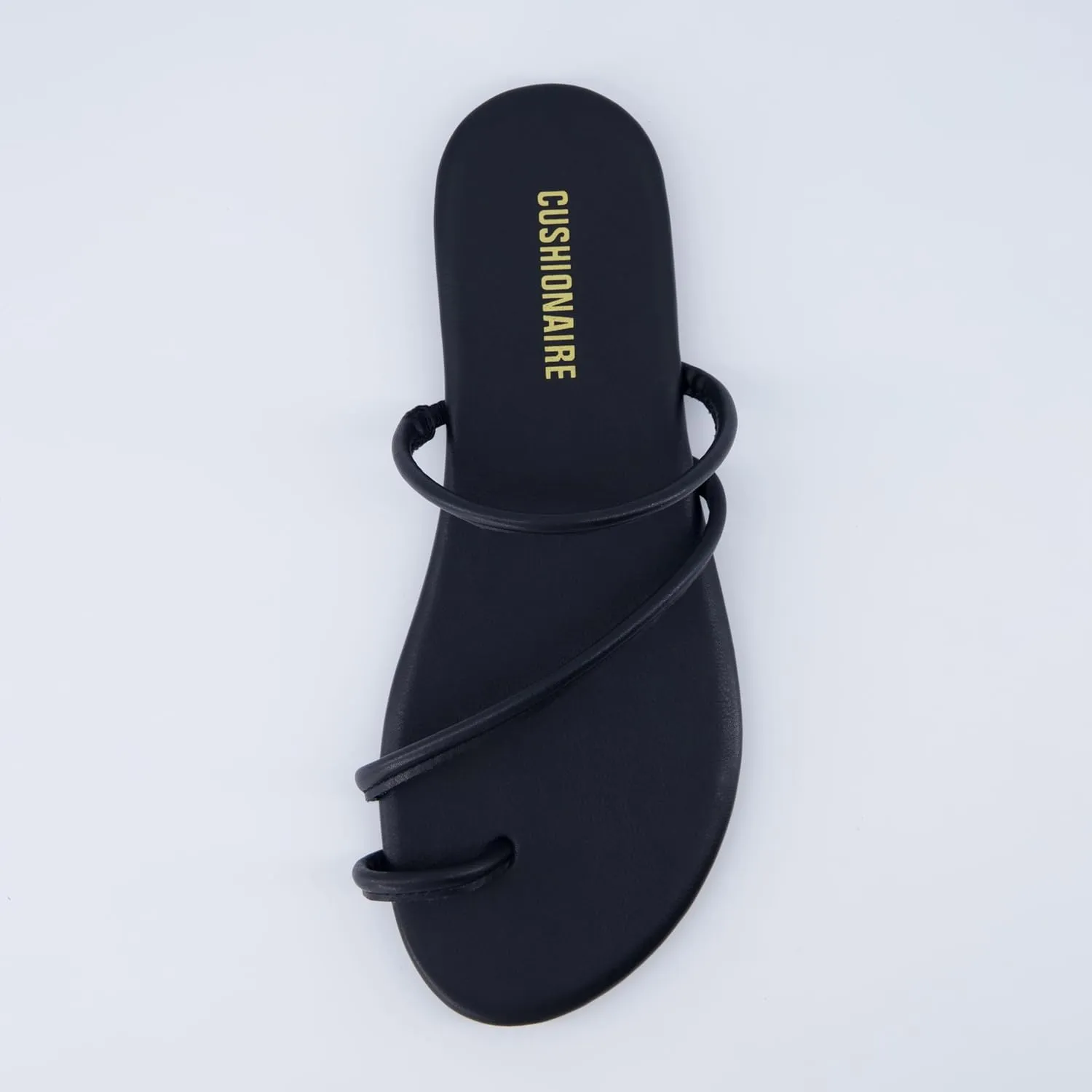 CUSHIONAIRE Resort Womens Minimalist Strappy Sandals  Lightweight Summer Flat Sandals with Cushioned Footbed