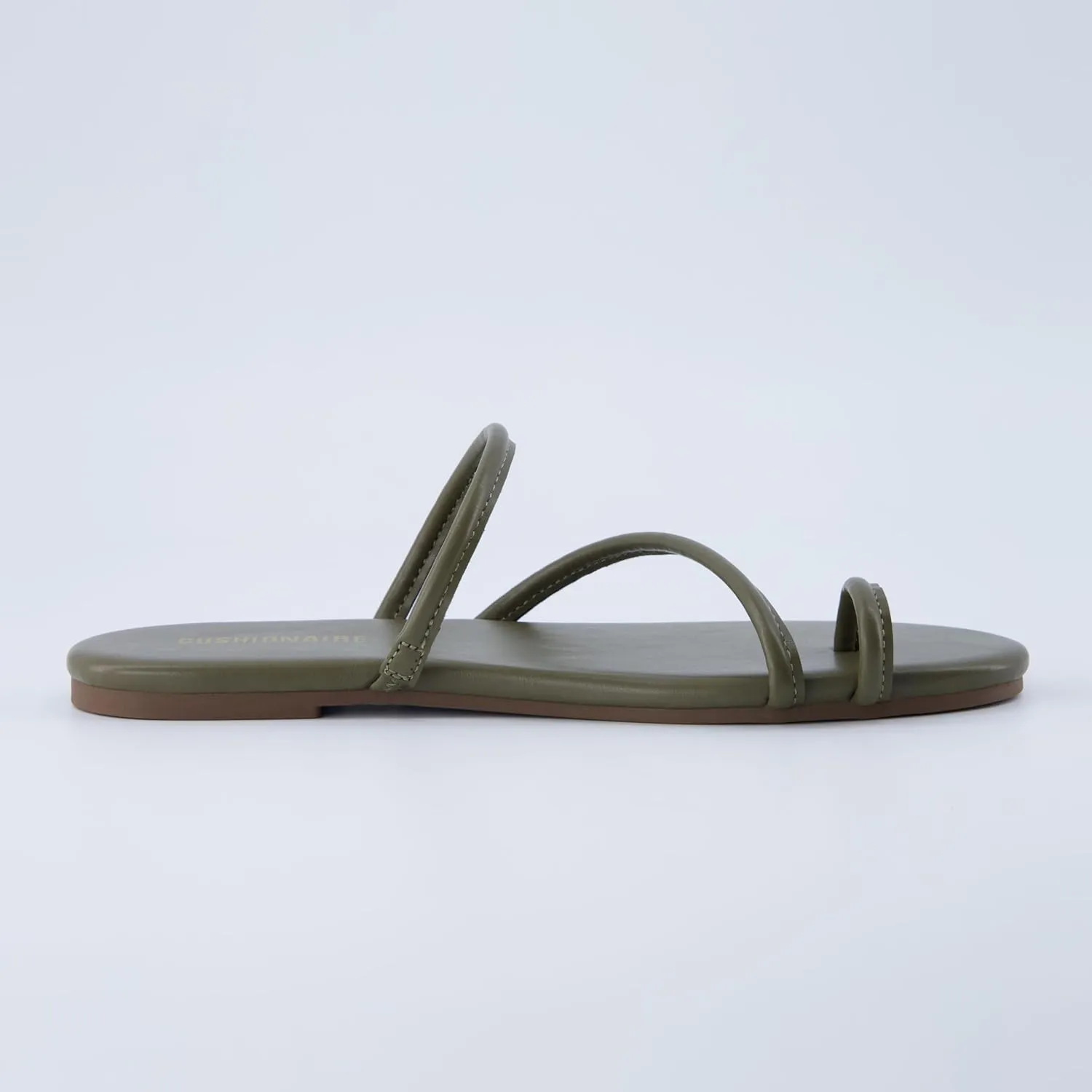 CUSHIONAIRE Resort Womens Minimalist Strappy Sandals  Lightweight Summer Flat Sandals with Cushioned Footbed