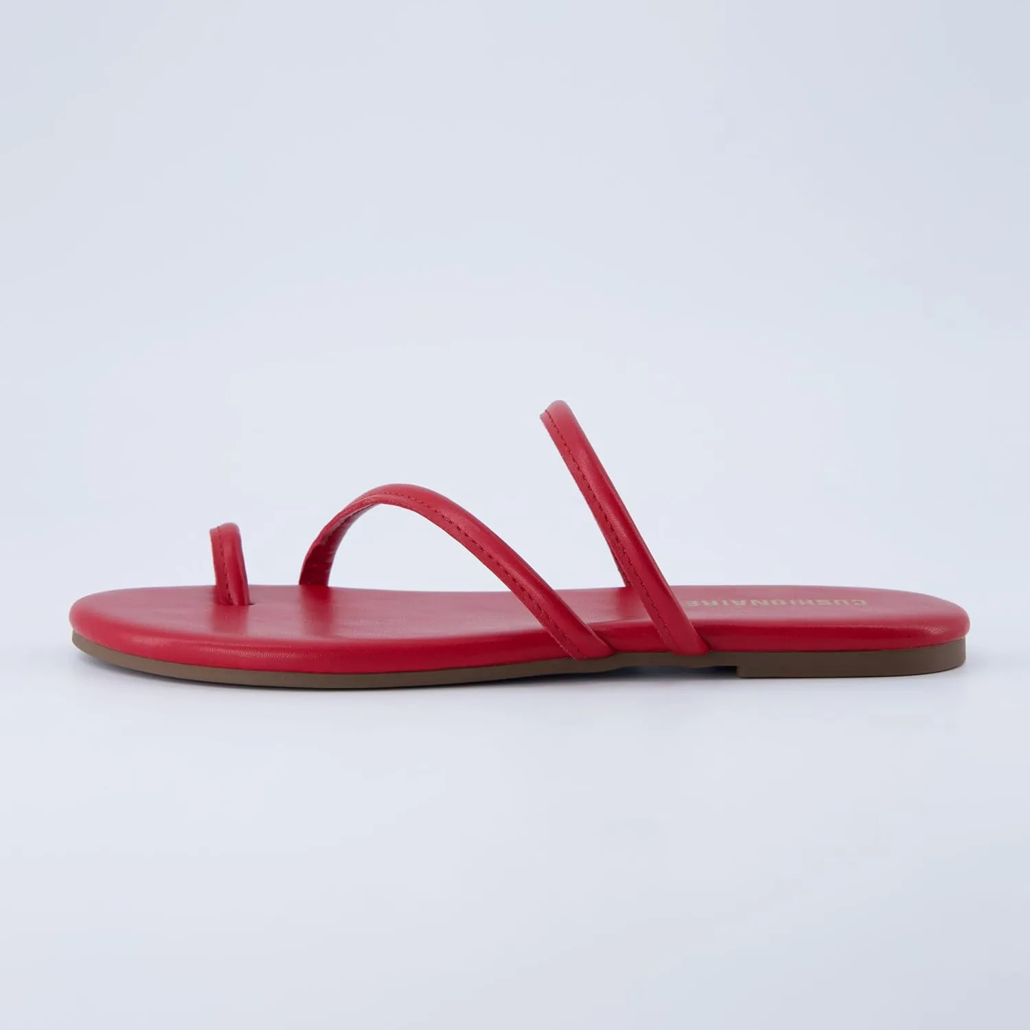 CUSHIONAIRE Resort Womens Minimalist Strappy Sandals  Lightweight Summer Flat Sandals with Cushioned Footbed