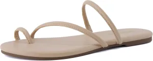 CUSHIONAIRE Resort Womens Minimalist Strappy Sandals  Lightweight Summer Flat Sandals with Cushioned Footbed