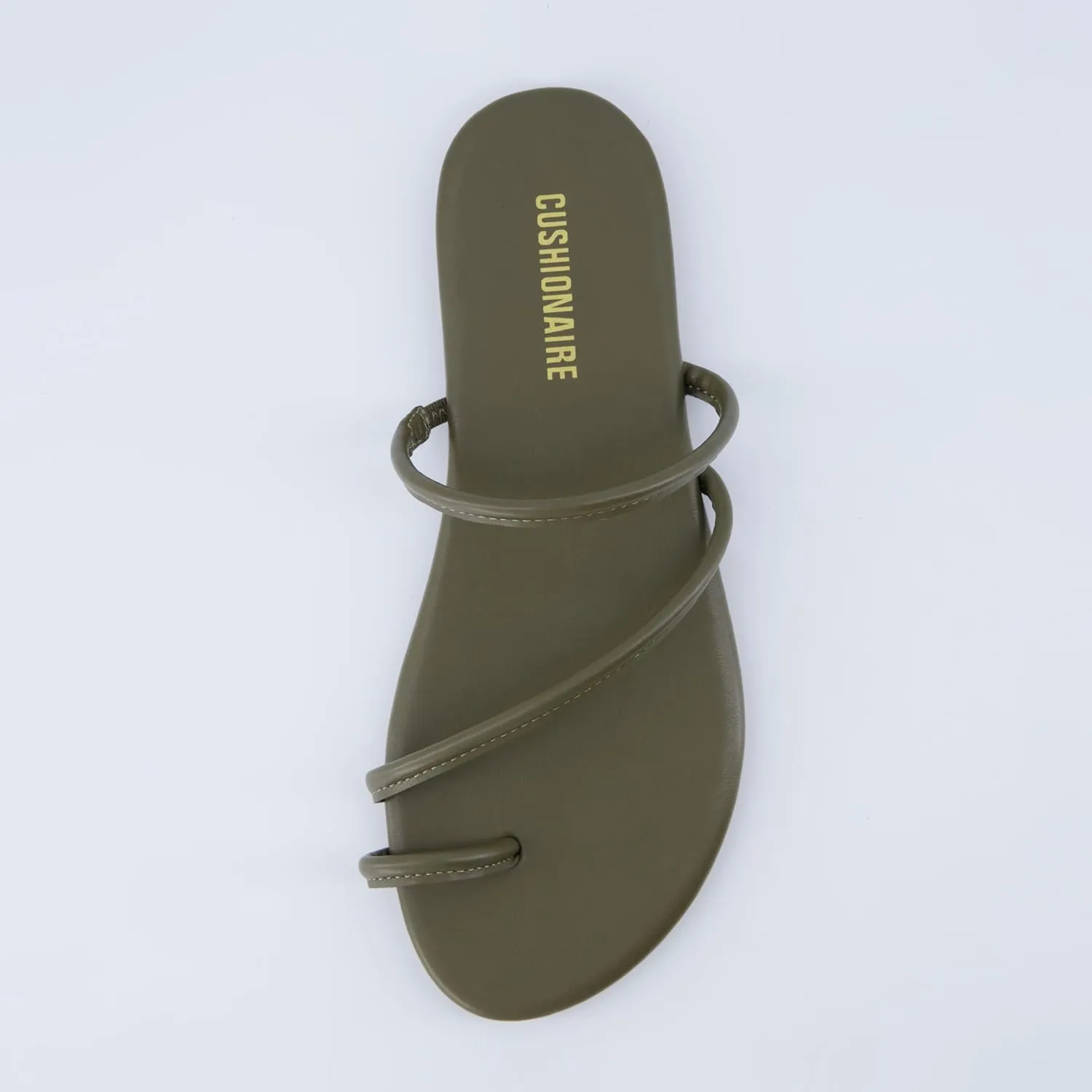 CUSHIONAIRE Resort Womens Minimalist Strappy Sandals  Lightweight Summer Flat Sandals with Cushioned Footbed