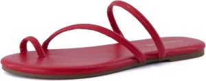 CUSHIONAIRE Resort Womens Minimalist Strappy Sandals  Lightweight Summer Flat Sandals with Cushioned Footbed
