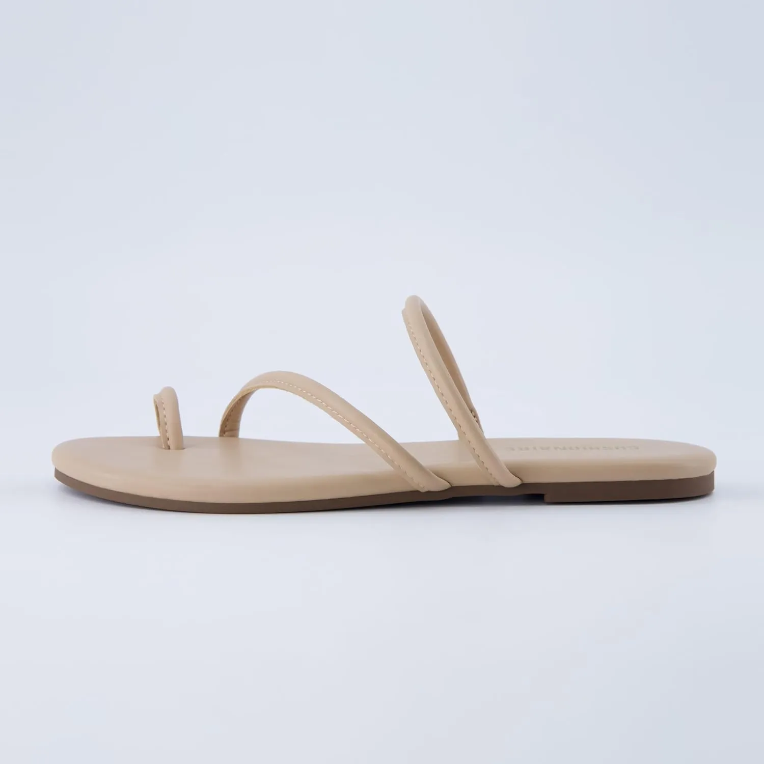 CUSHIONAIRE Resort Womens Minimalist Strappy Sandals  Lightweight Summer Flat Sandals with Cushioned Footbed