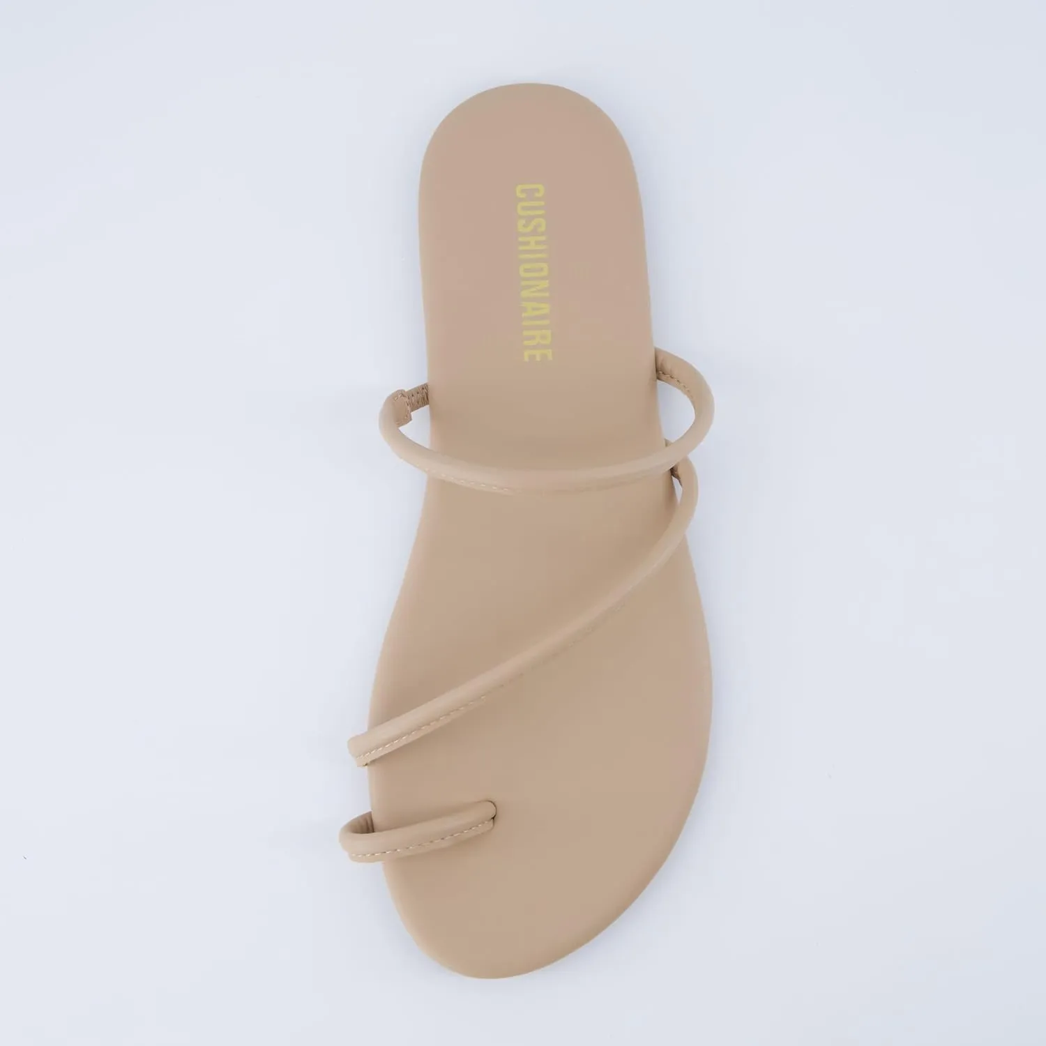 CUSHIONAIRE Resort Womens Minimalist Strappy Sandals  Lightweight Summer Flat Sandals with Cushioned Footbed