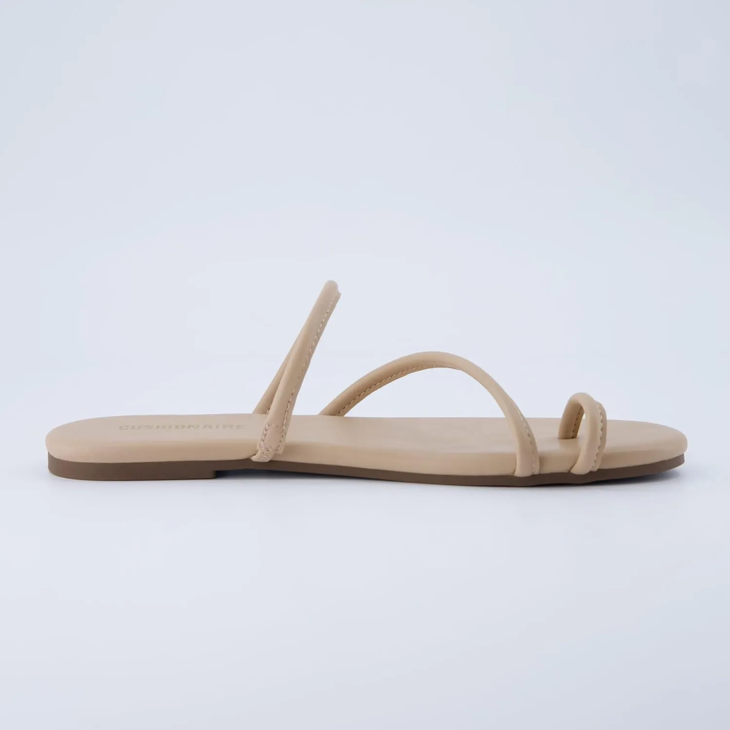 CUSHIONAIRE Resort Womens Minimalist Strappy Sandals  Lightweight Summer Flat Sandals with Cushioned Footbed