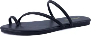 CUSHIONAIRE Resort Womens Minimalist Strappy Sandals  Lightweight Summer Flat Sandals with Cushioned Footbed