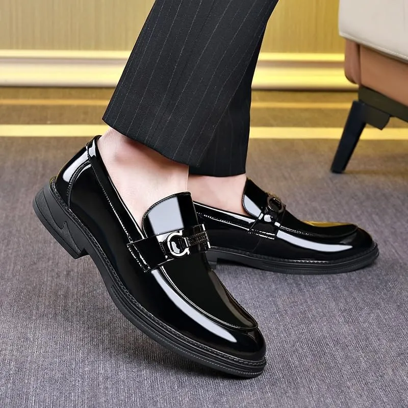 Derby Shoes Men's Oxford Work Formal Shoes Mens Red Dress Leather Office Men's Brogue Oxfords Shoes(7)
