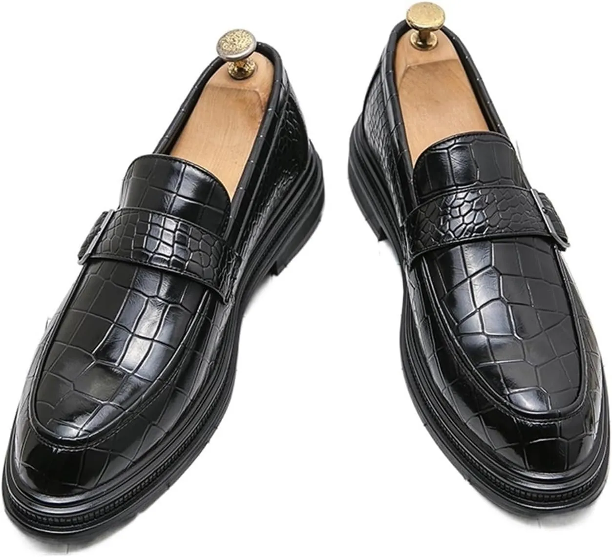Dress Shoes for Men Leather Slip-On Loafers for Men Designer Pointed Head Dress Shoes