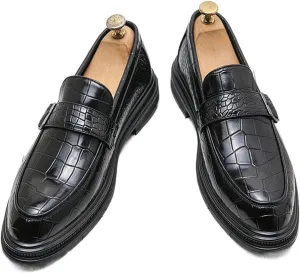Dress Shoes for Men Leather Slip-On Loafers for Men Designer Pointed Head Dress Shoes