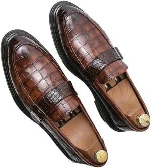Dress Shoes for Men Leather Slip-On Loafers for Men Designer Pointed Head Dress Shoes