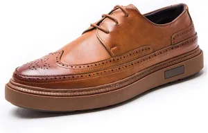 Dress Shoes for Men Men's Luxury Leather Dress Shoes Formal Wedding Party Oxfords Retro Brogue Style