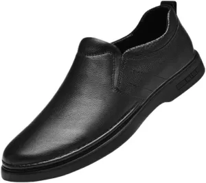 Genuine Leather Men’s Slip-On Shoes, Luxury Driving Flats, Waterproof Business Formal Shoes