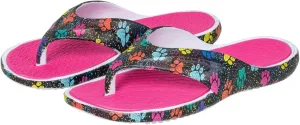 GreaterGood Pawsitively Comfy Flip Flops Lightweight Thong Sole Shock Absorbing Non Slip Pet Print Beach Pool Casual Gifts for Women