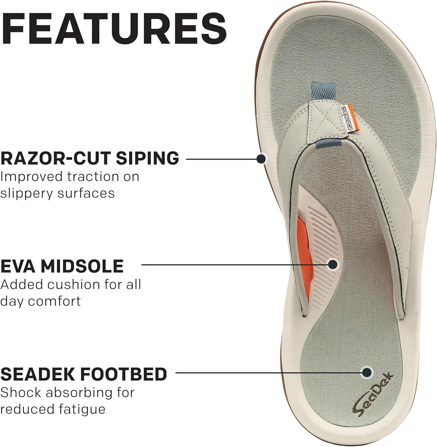 Grundns Mens DECK-BOSS Sandal | Durable, Supportive