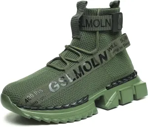 GSLMOLN Outdoor High Top Fashion Sneaker Men's Walking Footwear Casual Shoes
