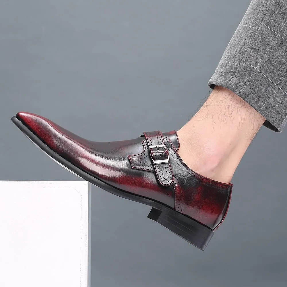 Handcrafted Men's Patent Leather Cap-Toe Business Shoes with Breathable Lining, Shock-Absorbing Heel for Office Work and Daily Commute