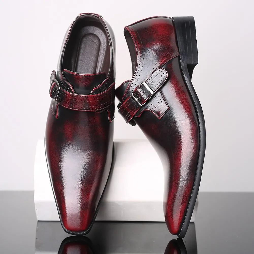 Handcrafted Men's Patent Leather Cap-Toe Business Shoes with Breathable Lining, Shock-Absorbing Heel for Office Work and Daily Commute