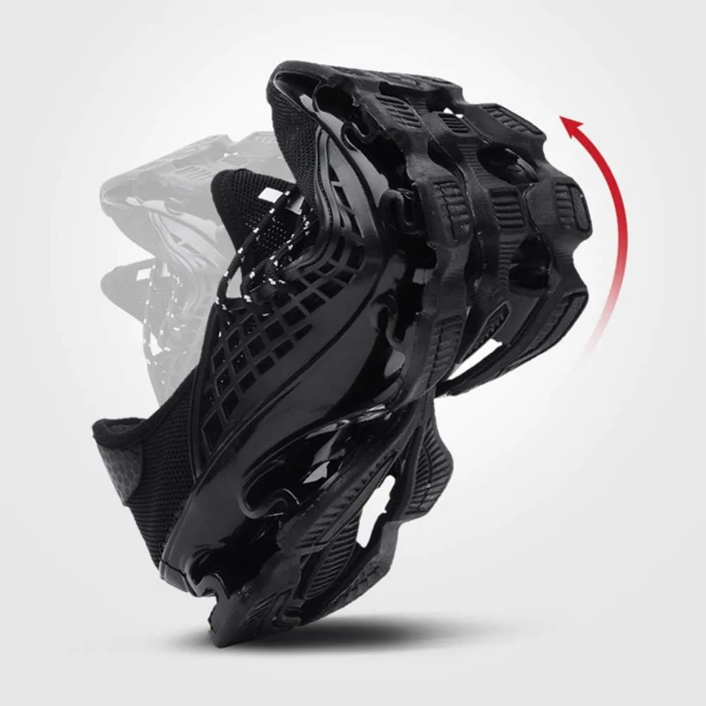 Happyyami Sports Shoes for Men Breathable Gym Shoes Blade Sneakers Shock-absorbing Casual Shoes for Outdoor (Black, 5.5US)