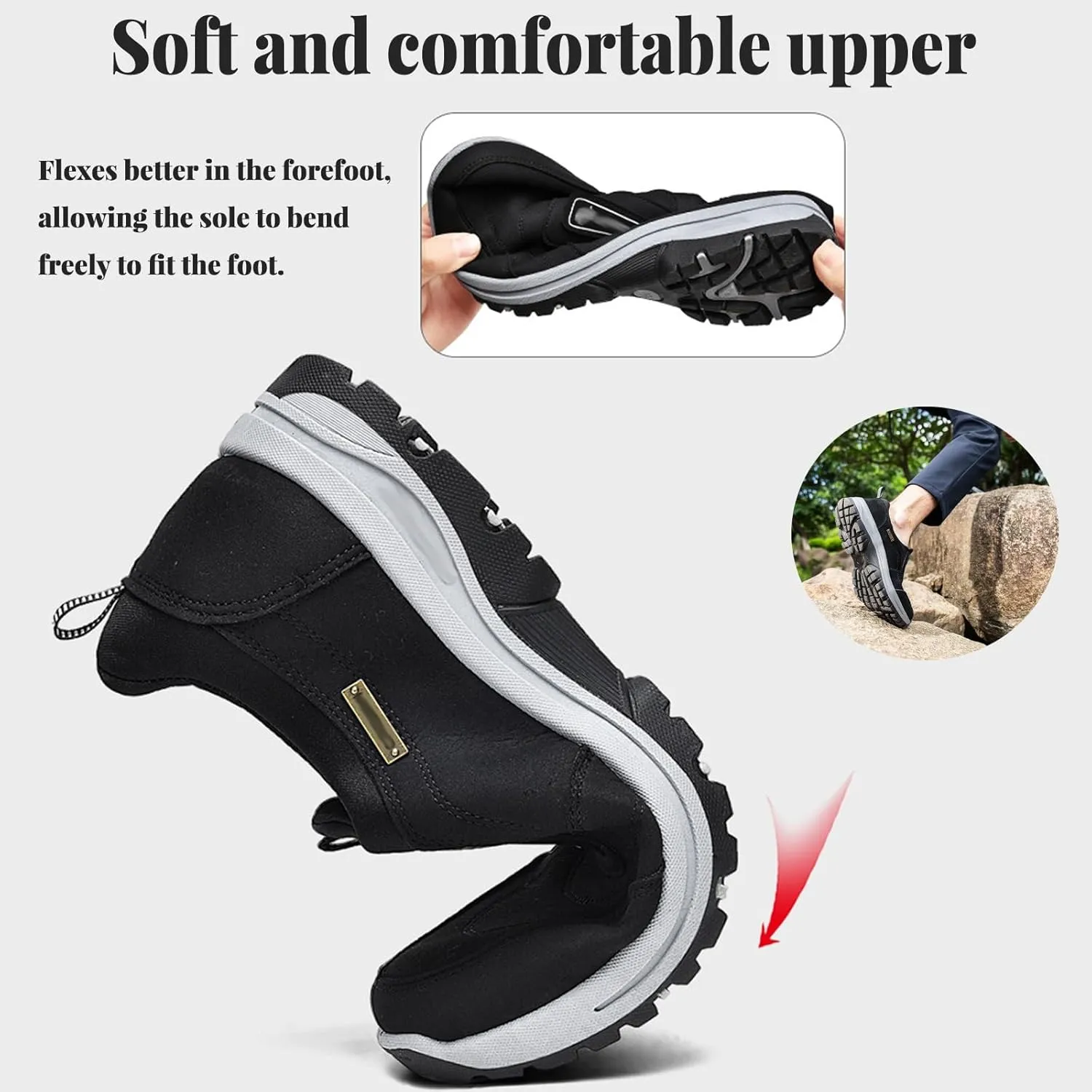 Hiking Shoes for Men and Women,Non-Slip Wear-resistants Rubber Sole Supportive Ankle Breathable and Waterproof Mountain Hiking Shoes Suitable for Multiple Terrains
