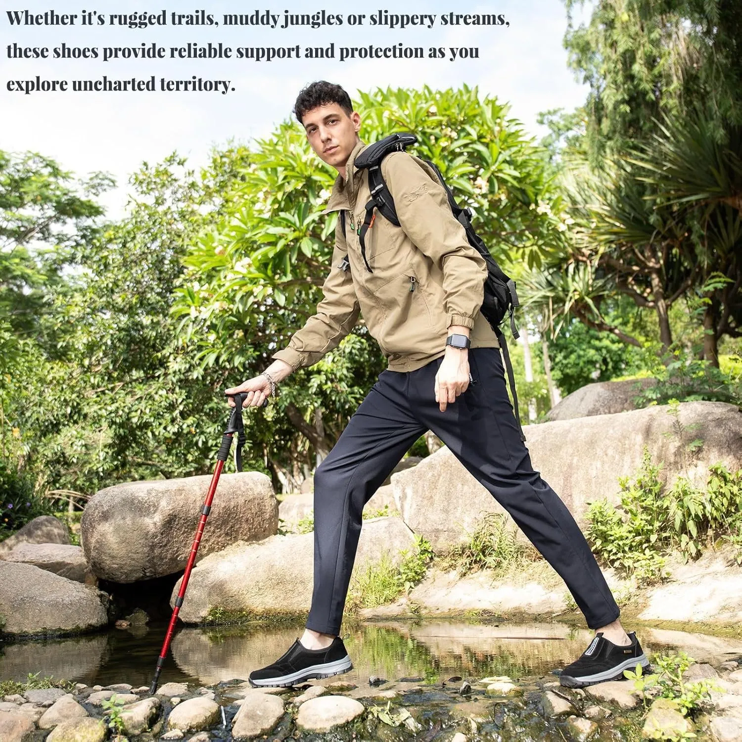 Hiking Shoes for Men and Women,Non-Slip Wear-resistants Rubber Sole Supportive Ankle Breathable and Waterproof Mountain Hiking Shoes Suitable for Multiple Terrains