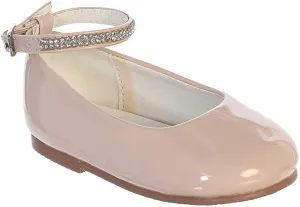 iGirlDress Baby Girls Toddler Patent Rhinestone Ankle Strap Flats Dress Shoes (1 Infant-8 Toddler)