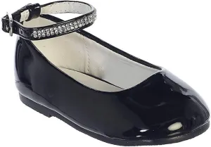 iGirlDress Baby Girls Toddler Patent Rhinestone Ankle Strap Flats Dress Shoes (1 Infant-8 Toddler)