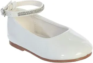 iGirlDress Baby Girls Toddler Patent Rhinestone Ankle Strap Flats Dress Shoes (1 Infant-8 Toddler)